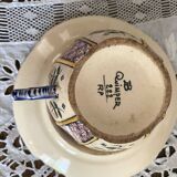 Antique Quimper Henriot earthenware cups and saucers