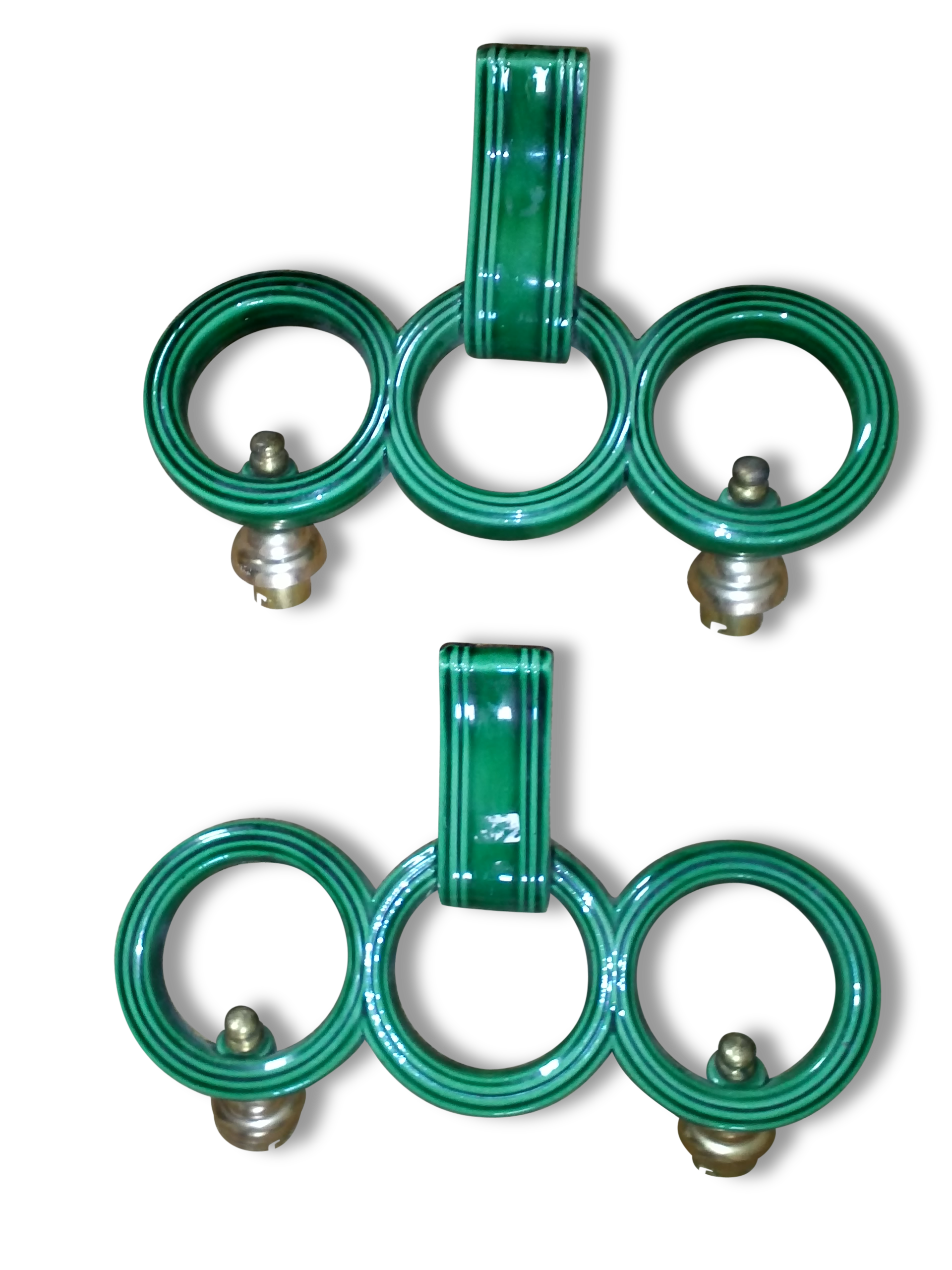 Pair of vintage green wall