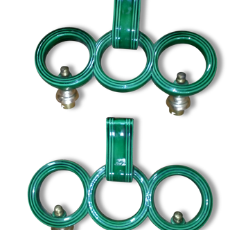 Paire d'appliques verts vintage