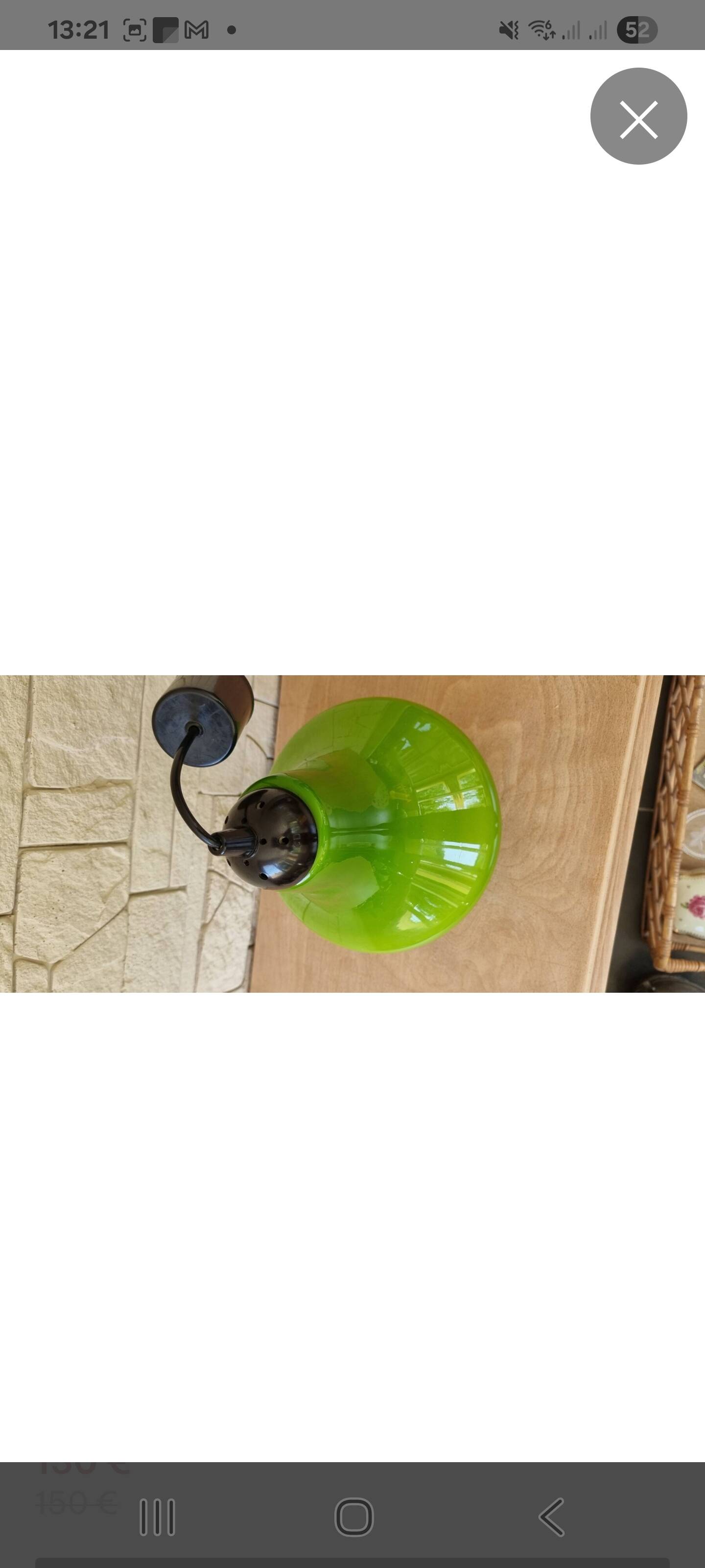 Suspension in green opaline from the 1970s.