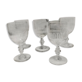 Lot 5 old crystal wine glasses