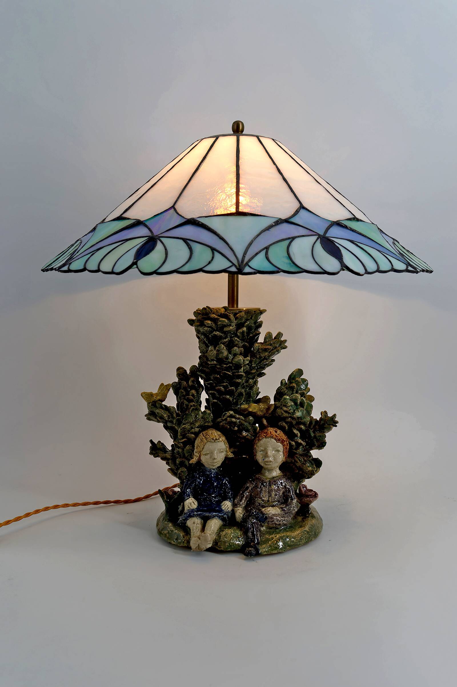Ceramic lamp, dreamlike childhood – W. Schilder, Germany, c. 1970