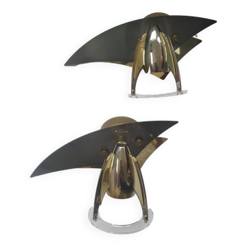 Pair of contemporary German Paul Neuhaus spotlight wall lights