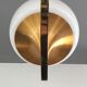 Large space-age chandelier with 6 lights - brass and opaline - design 1970