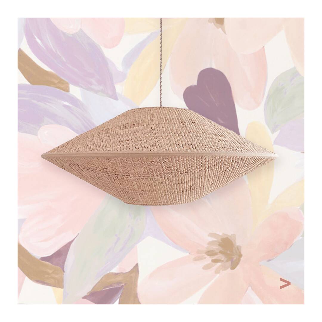 Woven wicker pendant light