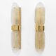 Pair of "Graniglia" Murano Glass and Brass Leaf Sconces