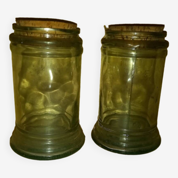 2 old glass jars