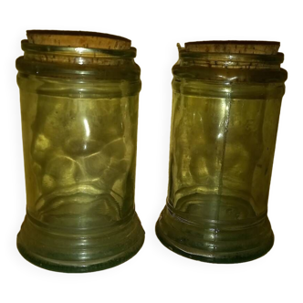 2 bocaux en verre ancien