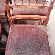 A set of 16 henri 2 style chairs in repelled leather 2 patterns
