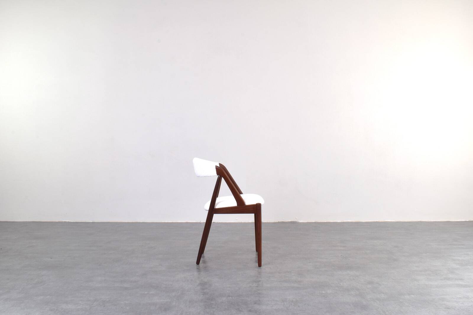 Teak & Boucle Chairs Model 31 by Kai Kristiansen for Schou Andersen, 1960s,