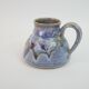 signed blue purple enamel ceramic pitcher