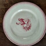 Flat plate Terre de Fer Gien Model Chantecler Red Rooster