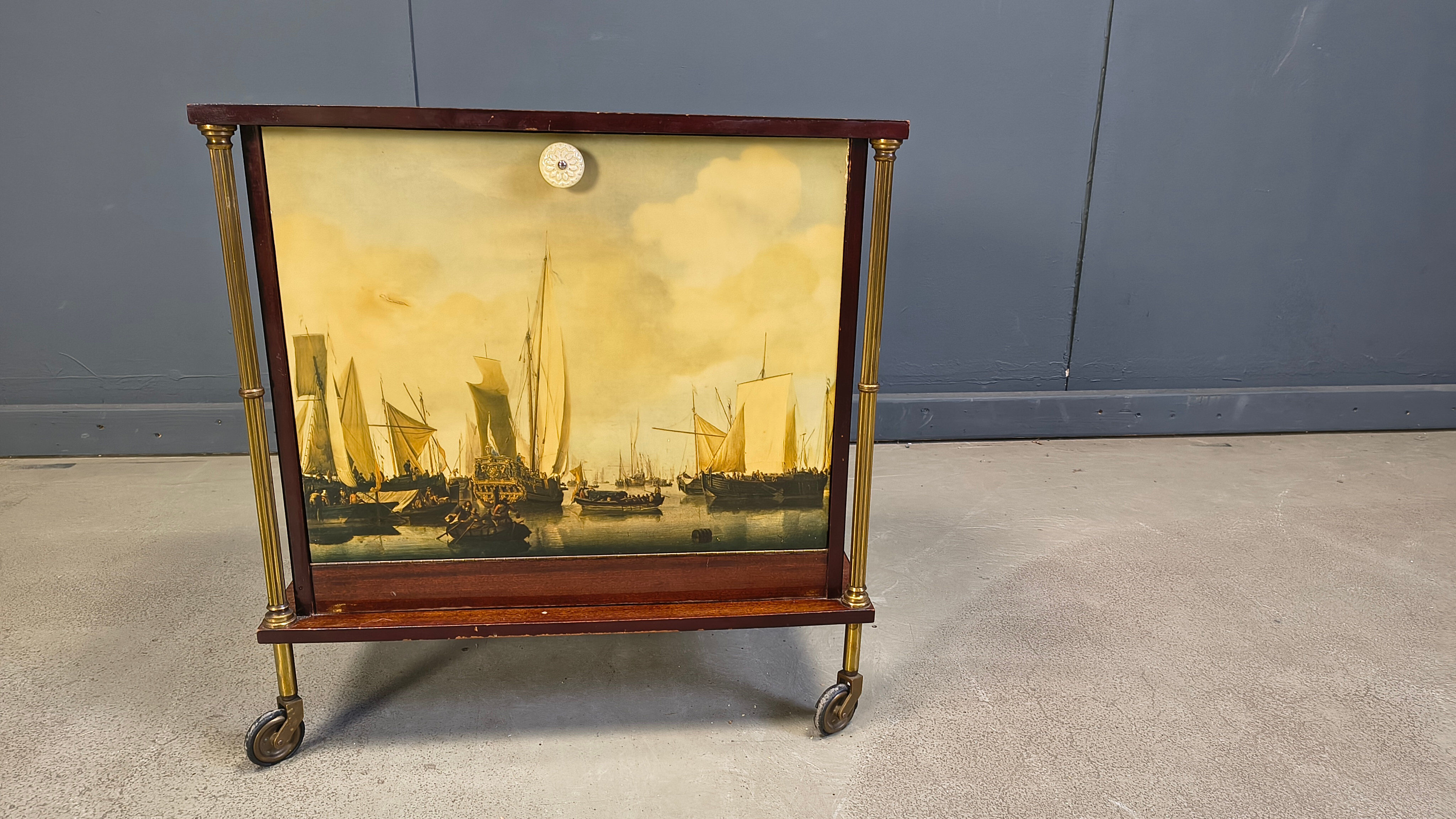 Mid-century modern French bar cabinet, 1960s