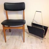 Magazine holder in gold metal and black / vintage dressing 60s-70s