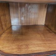 Vittorio Dassi Rosewood Credenza with Black Glass Top, Italian 1940