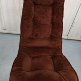 Set of 6 chrome velvet bucket chairs from the 70s