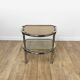 Half-moon side table double chrome tray and smoked glass 70's