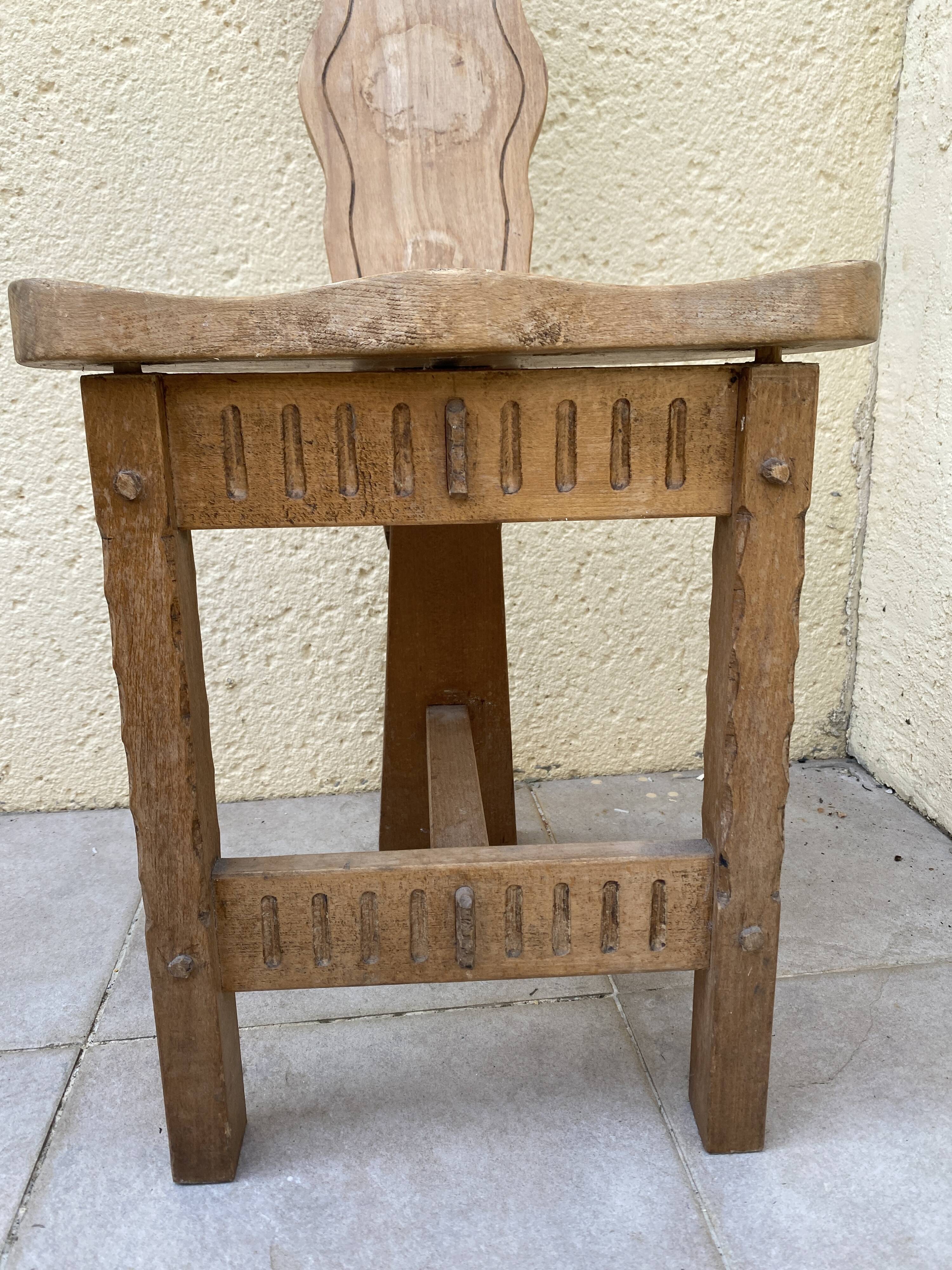 Wooden tripod chair from the 60s
