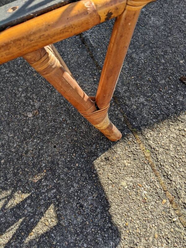 Lit 90/190 en rotin osier bambou vintage design scandinave artisanal