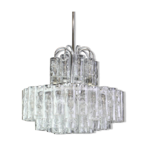 Superbe lustre tubes - verre 1960