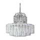 Superb glass tube chandelier in Murano ice by Doria, Germany, 1960s.