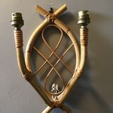 Rattan wall lamp