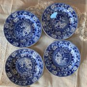 Set of 4 English flat plates from the mid-19th century.