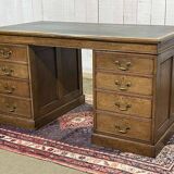 Early 20th century English flat desk in oak