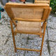 Lot de 3 chaises pliantes en bois et cannage