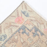 Soft Pastel Orange Wool Vintage Rug