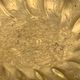 Empty small flat pocket in chiseled brass vintage floral pattern