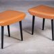 Cognac Leather Stools by Ølholm Møbelfabrik, 1960s, Set of 2