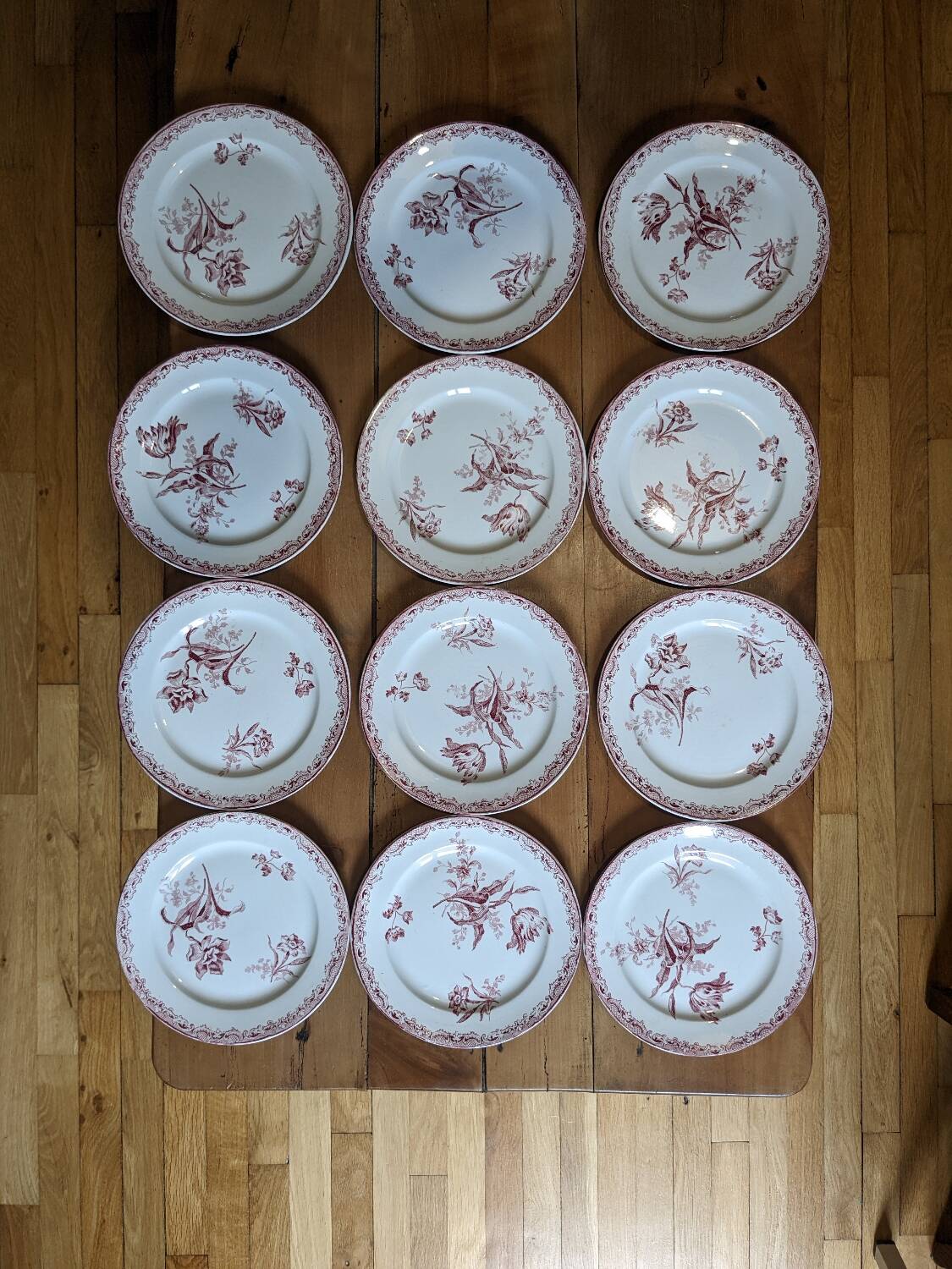 12 assiettes à dessert Sarreguemines Fontanges