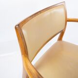 Pair of N.O. Moeller armchairs, model 65, in rosewood and light leather