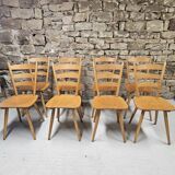 Lot of 8 country bistro chairs 1970