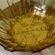 Art Deco style salad bowl in amber molded glass