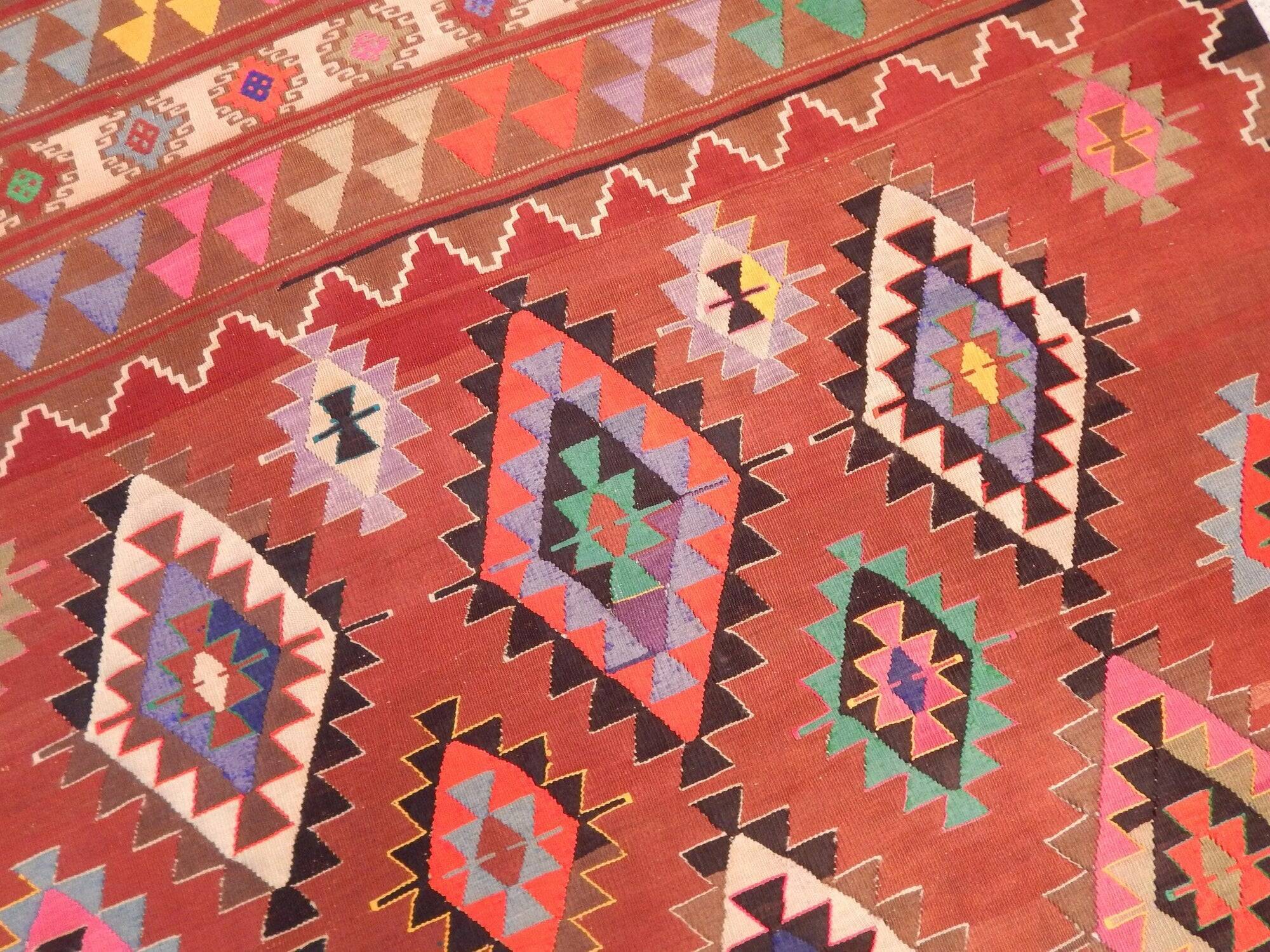 Vintage Turkish kilim handwoven 152x232 cm