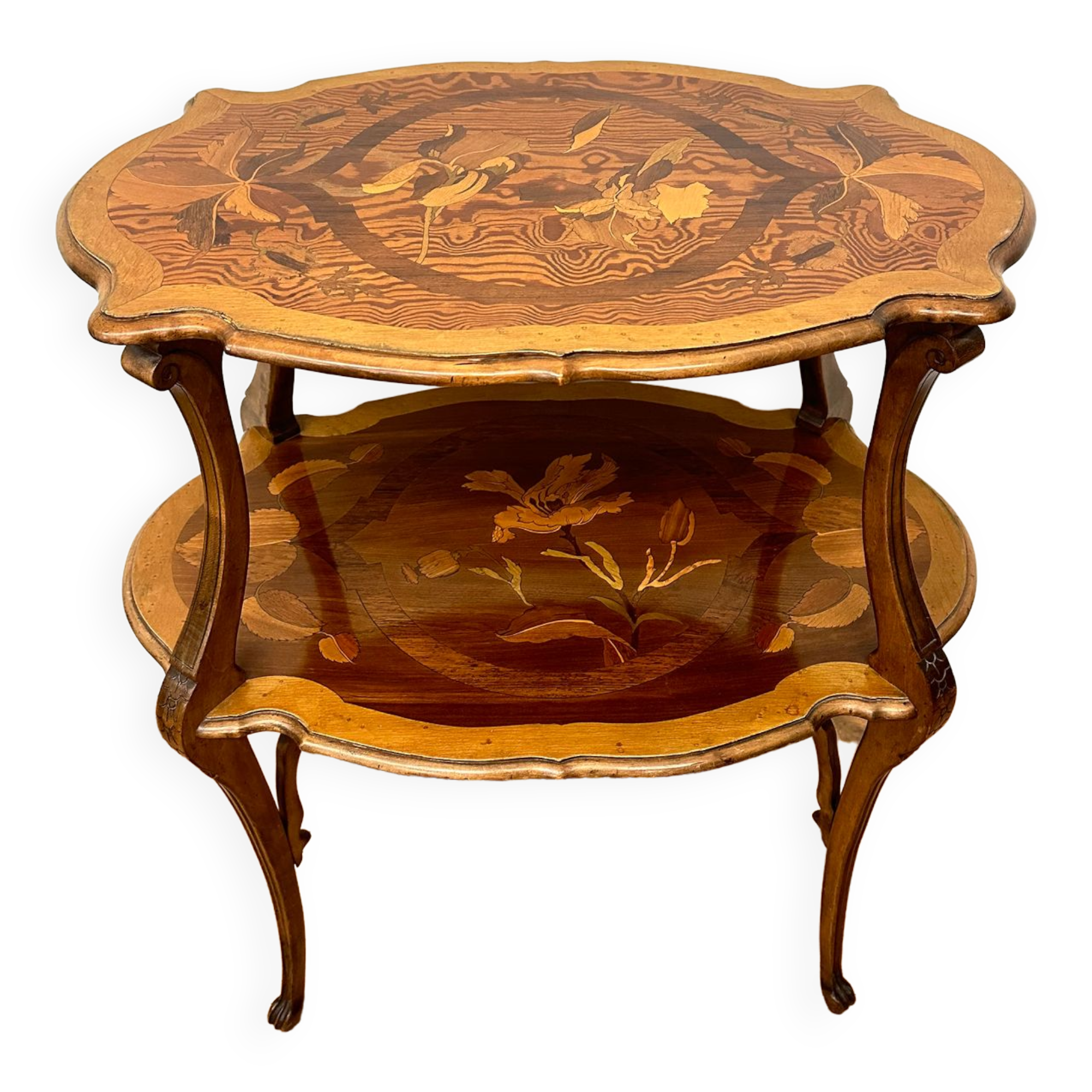 Double side table art nouveau tray