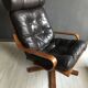 Fauteuil vintage en cuir danois des années 70