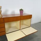 Dressoir en teck plus fin barkast avec lades et klepdeuren