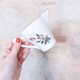 Pot à lait Luneville KG France, décor roses rose