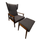 Scandinavian armchair with footrest 1950 vintage