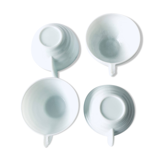 4 cups 50s / Art Deco Opaline