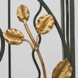 Art deco wrought iron umbrella stand with floral decoration, France ca. 1930