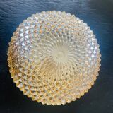 Plafonnier vintage en verre ambré pointe de diamant