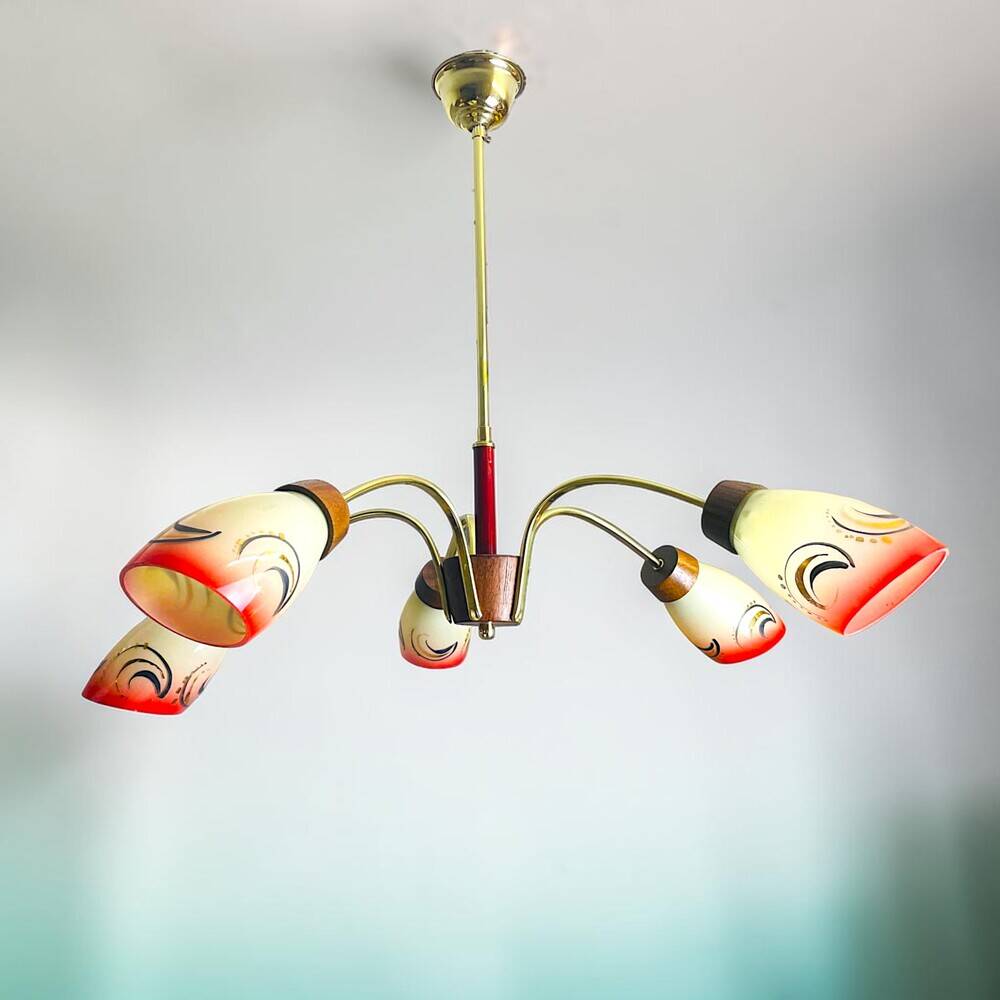 Chandelier moderne à 5 bras Sputnik