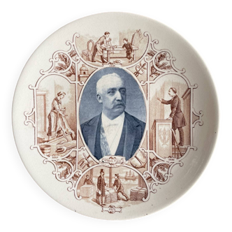 Sarreguemines Félix Faure decorative plate