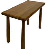 Vintage Set of 3 brutalist oak side or nesting tables 1970s