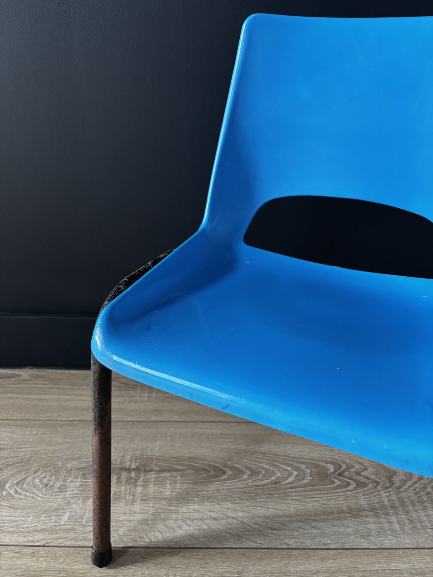 Vintage children's chair blue shell