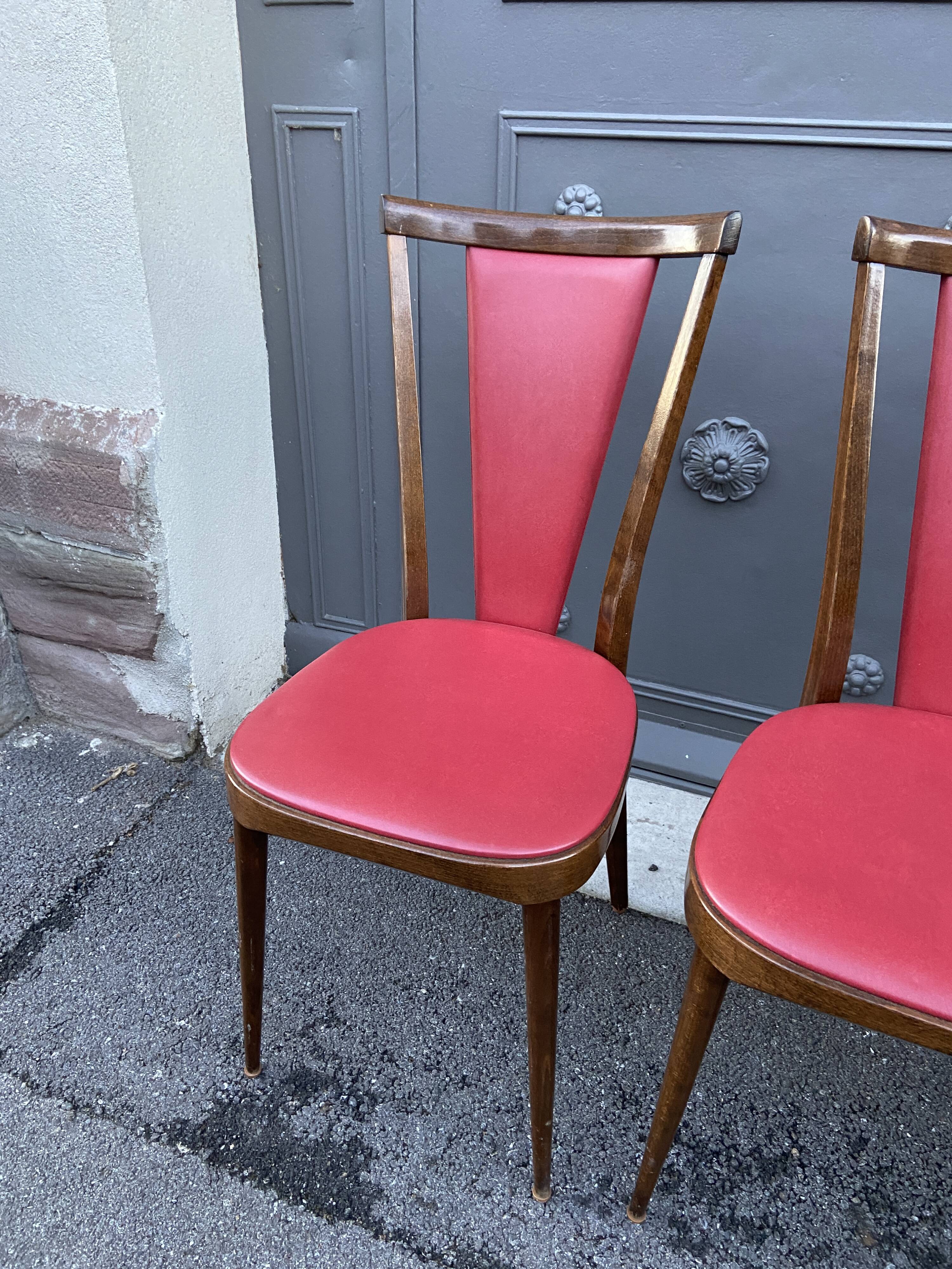 4 chairs Art Deco 1950